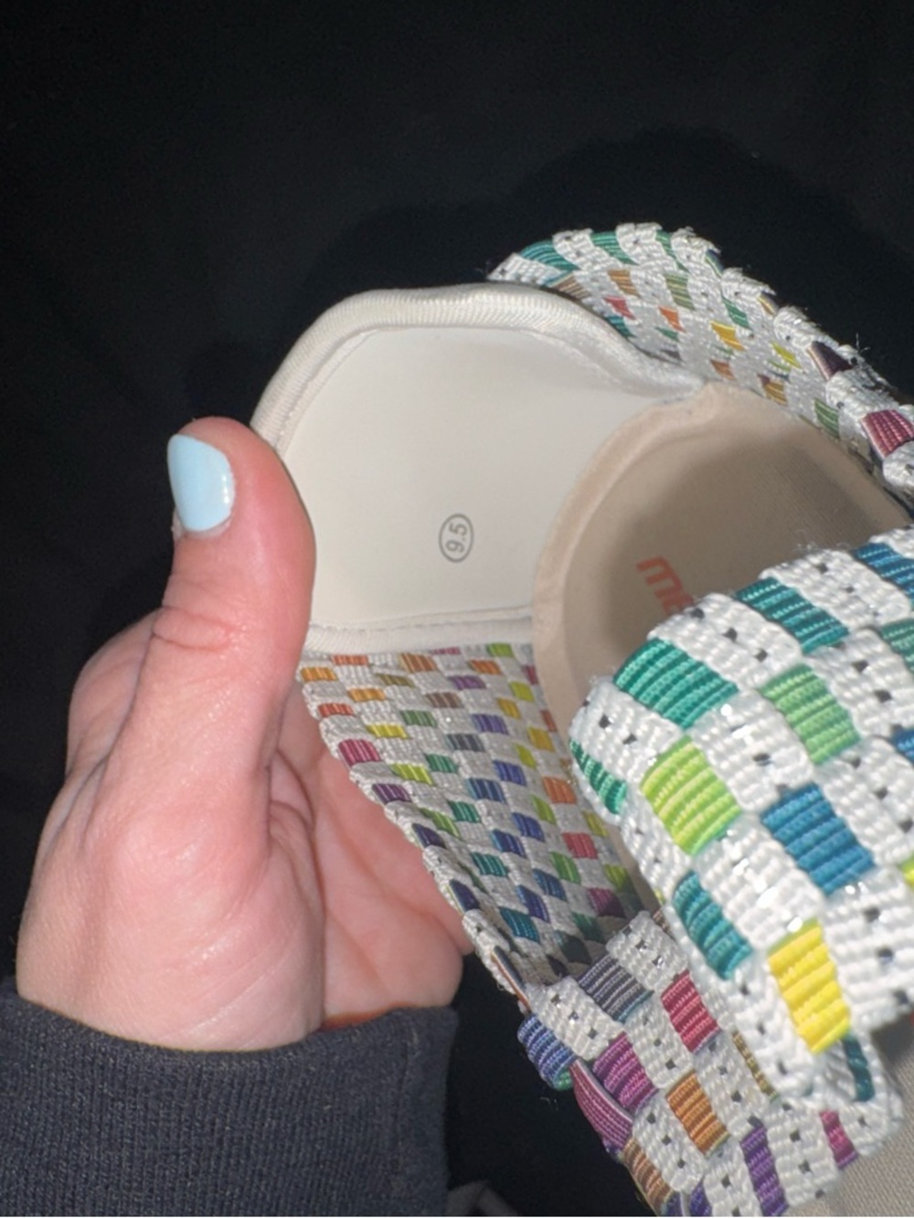 Woman’s Multicolor Woven sketchers - Comfortable Slip-On - Picture 3 of 6